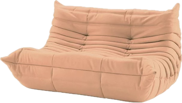 Beige cushioned chair on a white background