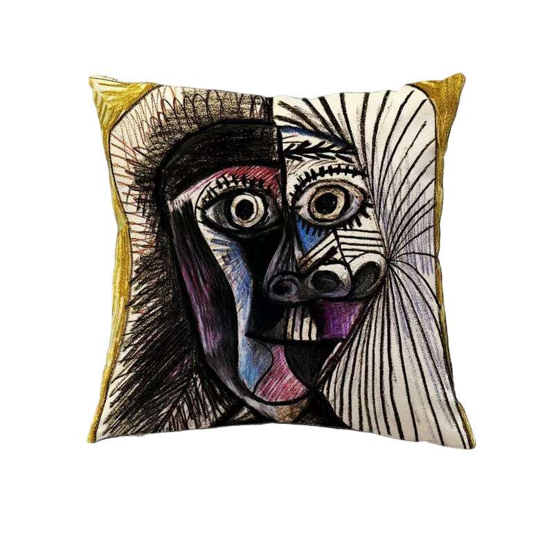 Abstract art piece with a face design 