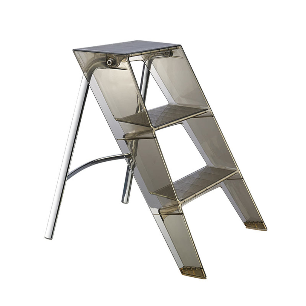 Transparent step ladder on a white background