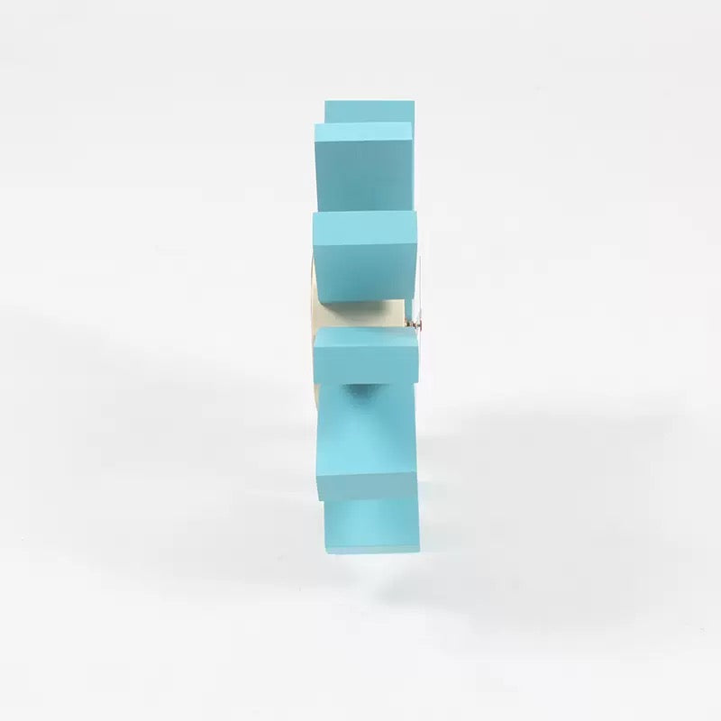 Stack of blue sticky notes on a white background