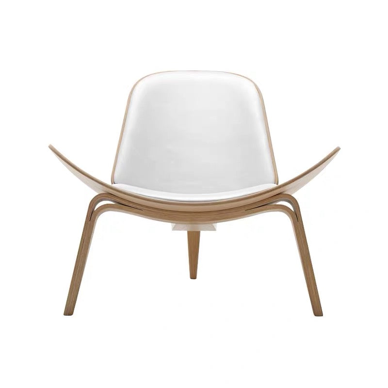 Modern chair with white seat and backrest on a white background
