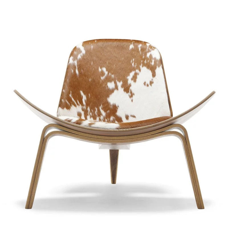 Modern chair with cowhide pattern on a white background