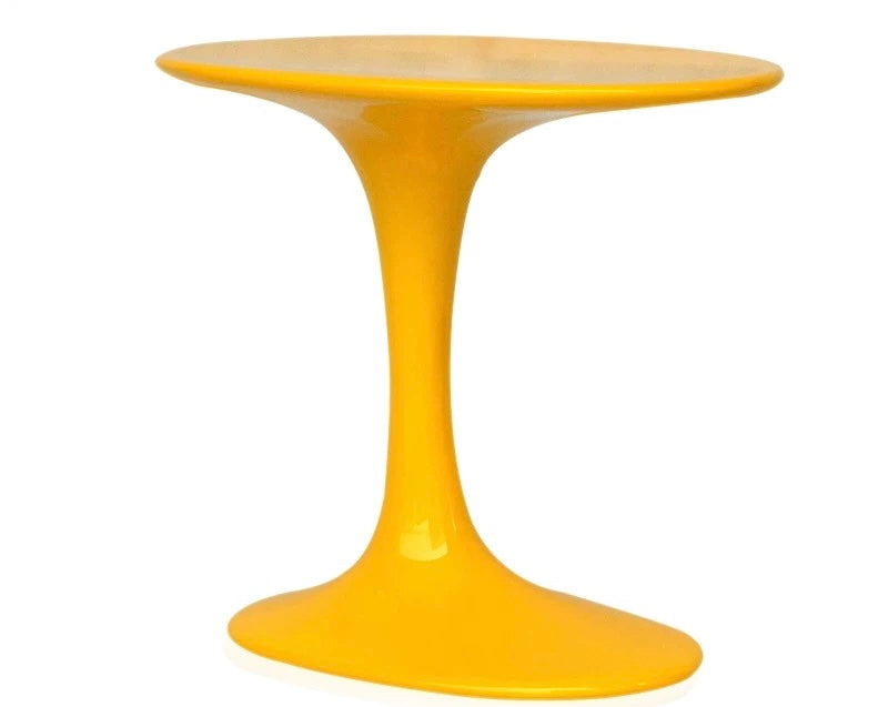 Yellow side table on a white background