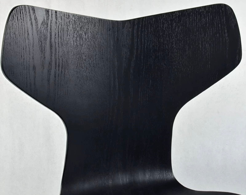 Black wooden chair backrest on a white background