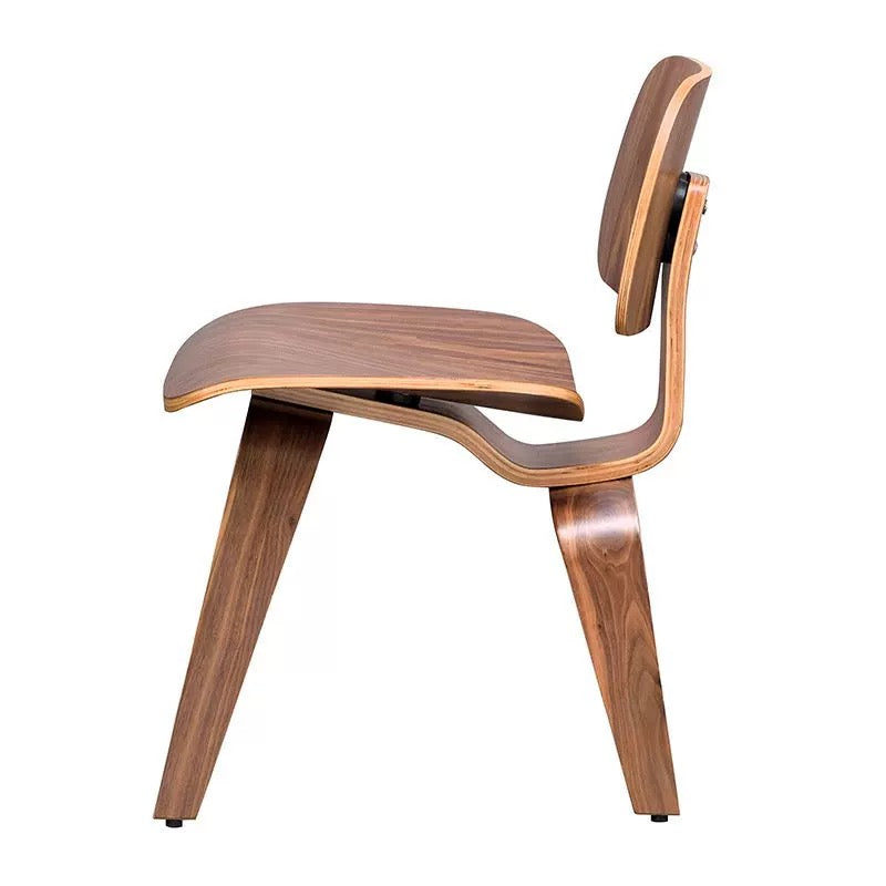 Wooden chair with a modern design on a white background
