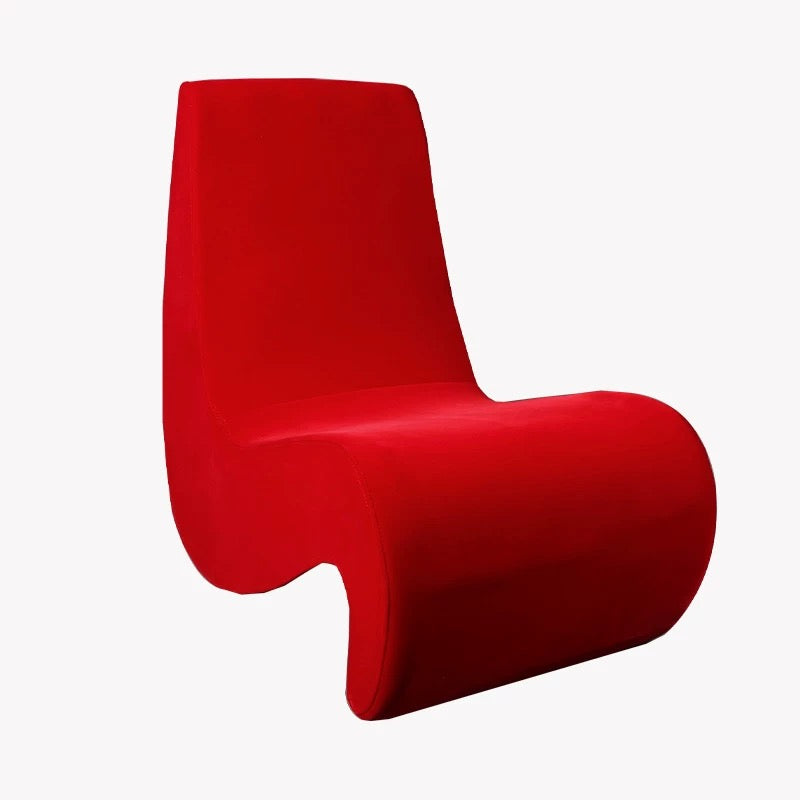 Red wavy chair on a white background