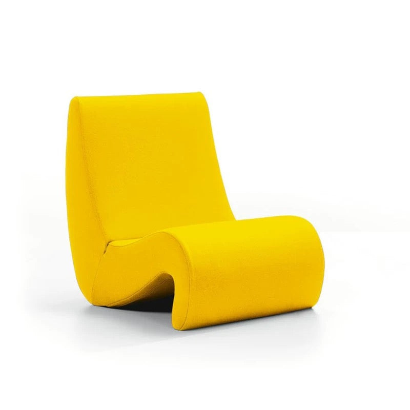 Yellow chair on a white background