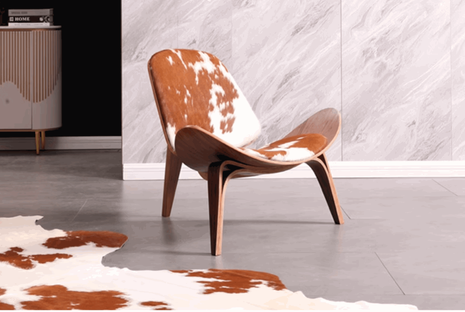cowhide Shell Chair